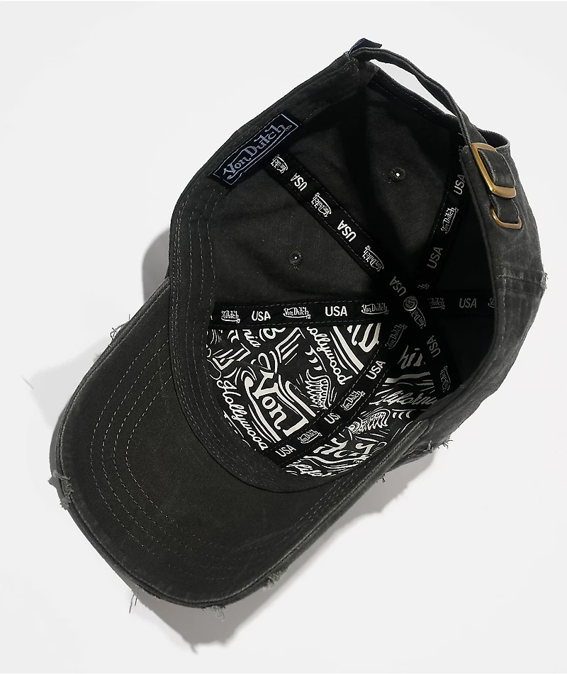 Von Dutch Busted Black Strapback Hat