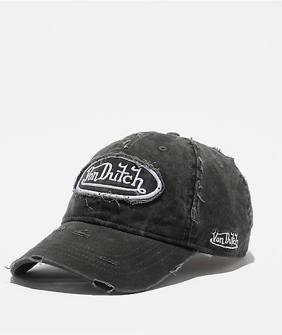 Von Dutch Busted Black Strapback Hat