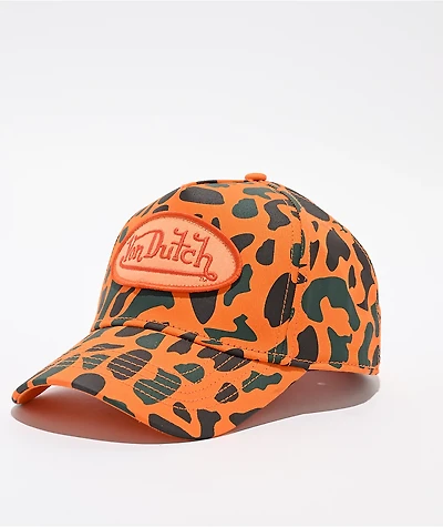 Von Dutch Camo 242 Orange Snapback Hat