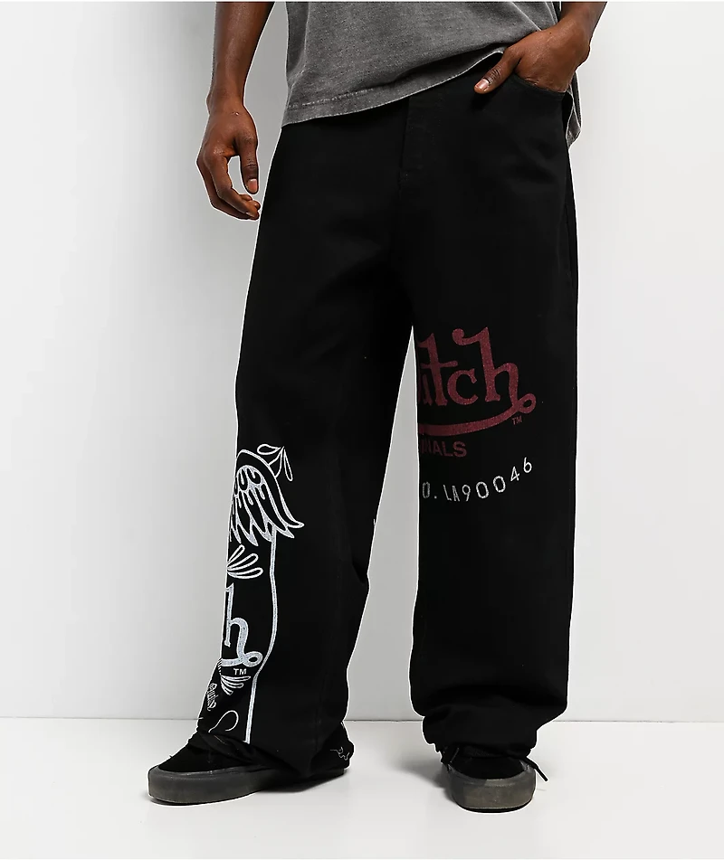 Von Dutch Cannonball Black Baggy Jeans