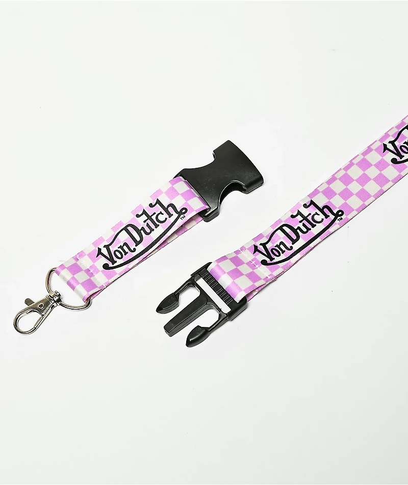 Von Dutch Checker Pink Lanyard