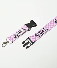 Von Dutch Checker Pink Lanyard