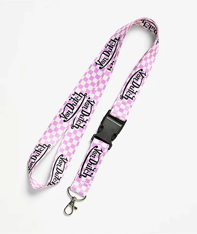 Von Dutch Checker Pink Lanyard