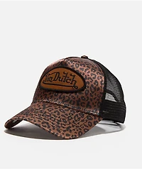 Von Dutch Cheetah Satin Trucker Hat