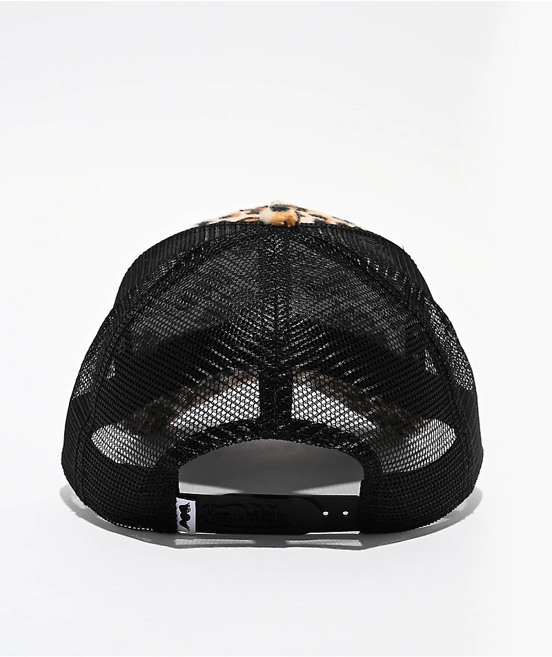 Von Dutch Cheetah Velvet Trucker Hat