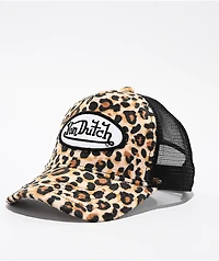Von Dutch Cheetah Velvet Trucker Hat