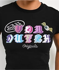 Von Dutch Chenille Black Crop T-Shirt