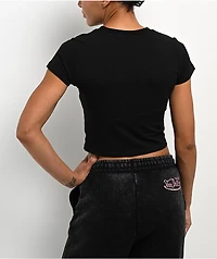 Von Dutch Chenille Black Crop T-Shirt