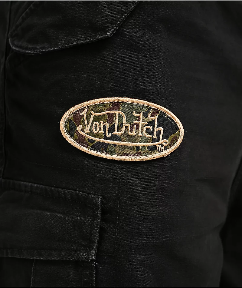 Von Dutch Commander Black Cargo Pants