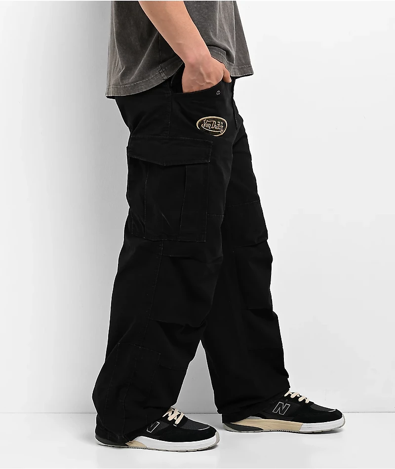 Von Dutch Commander Black Cargo Pants