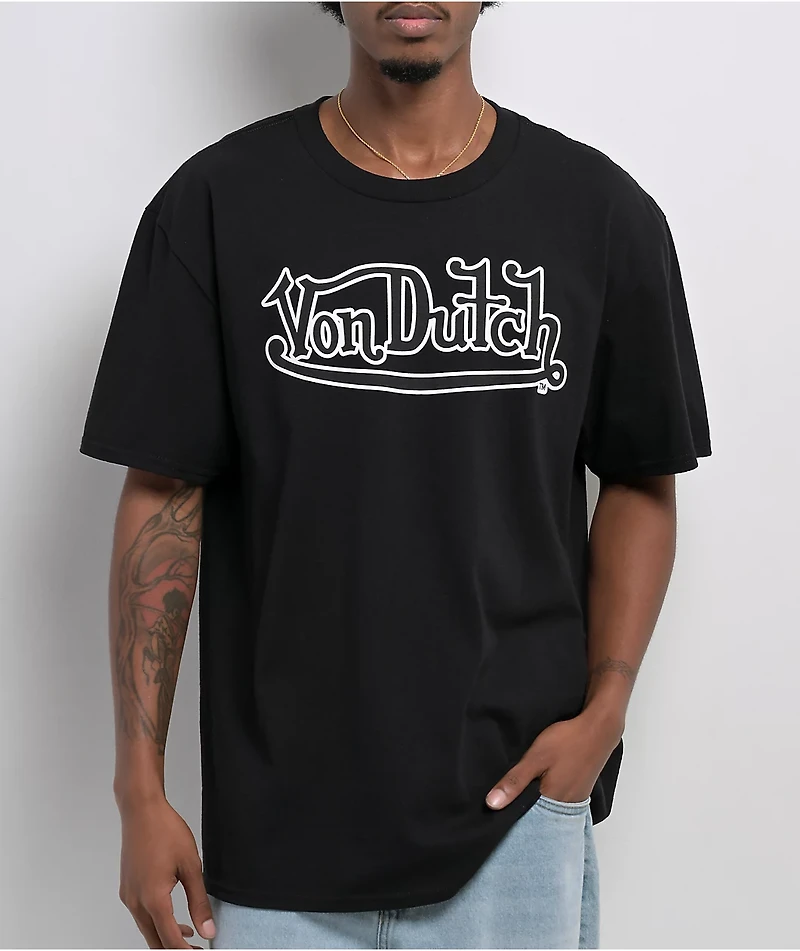 Von Dutch Crossbone Motors Black T-Shirt