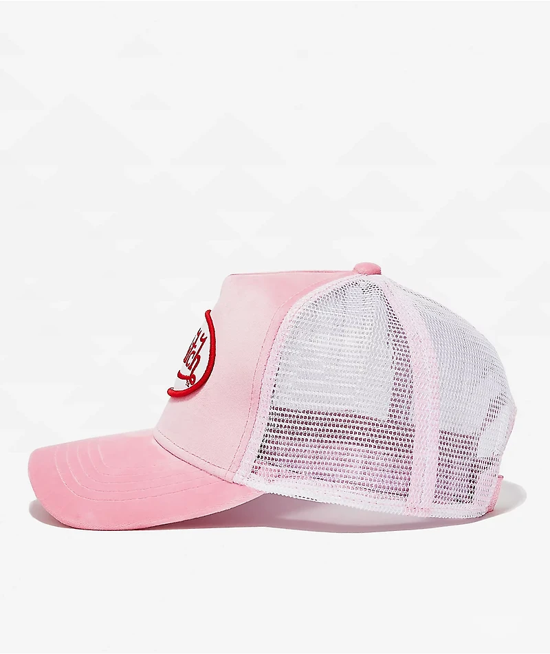 Von Dutch Crush Velvet Pink Trucker Hat