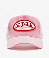 Von Dutch Crush Velvet Pink Trucker Hat