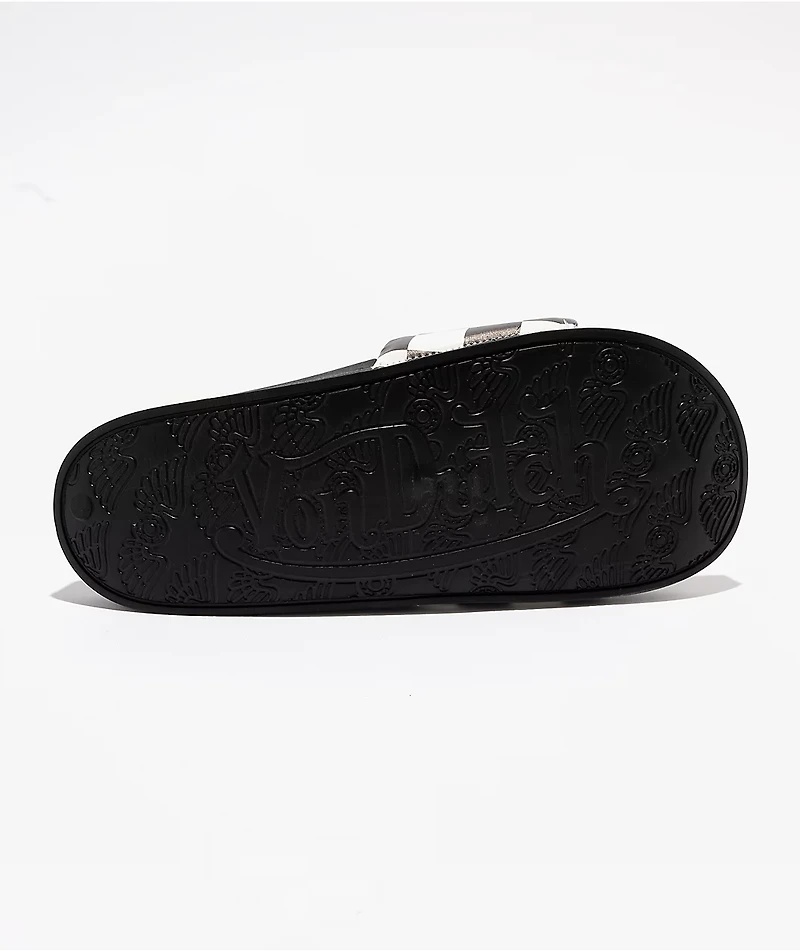 Von Dutch Domino Black Slide Sandals