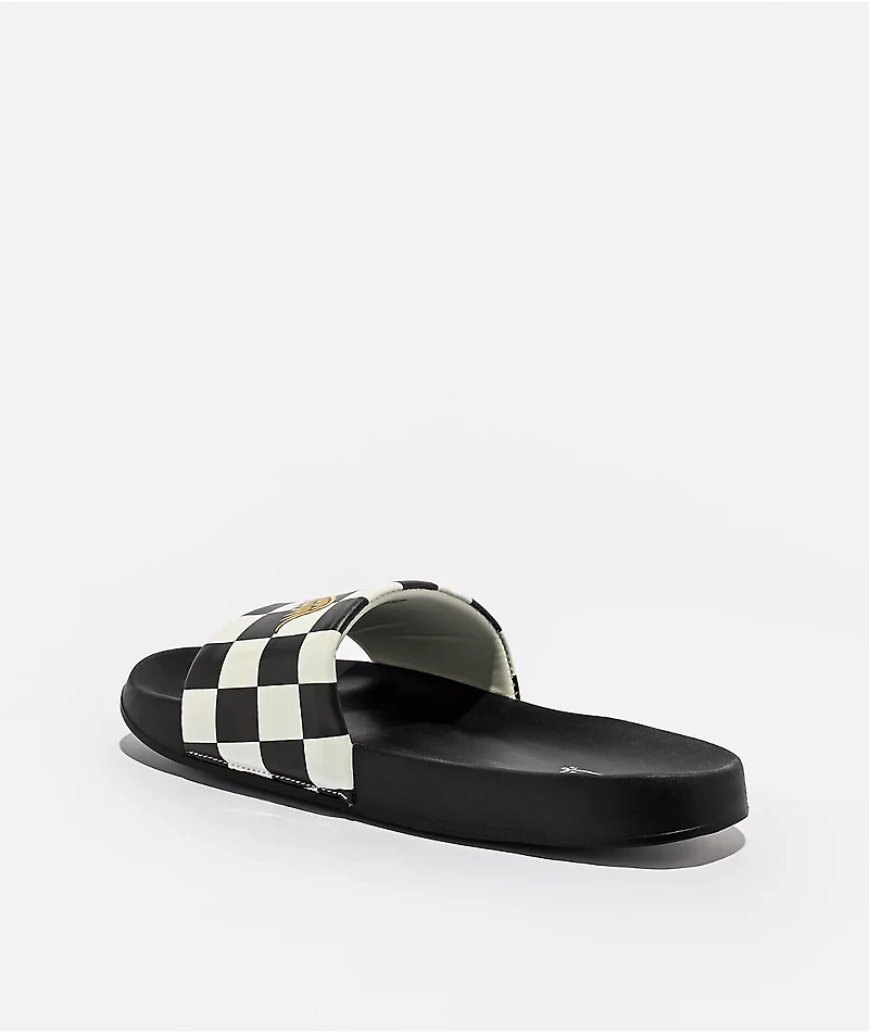 Von Dutch Domino Black Slide Sandals