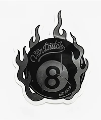 Von Dutch Flaming 8 Ball Foil Sticker
