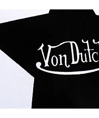 Von Dutch Flocked Star White Crop T-Shirt