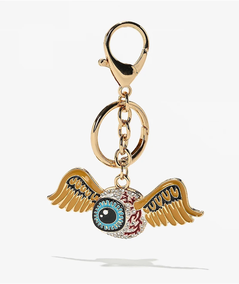 Von Dutch Flying Eyeball Rhinestone Bag Charm