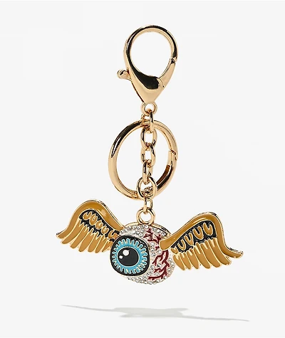 Von Dutch Flying Eyeball Rhinestone Bag Charm