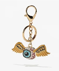 Von Dutch Flying Eyeball Rhinestone Bag Charm