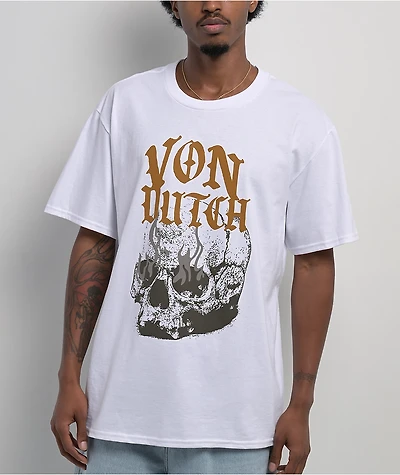 Von Dutch Fueled Skull White T-Shirt