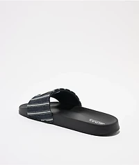 Von Dutch Gridlock Black & Navy Slide Sandals