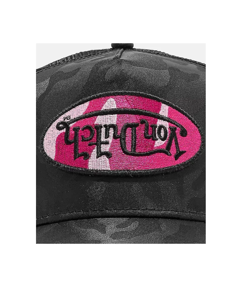 Von Dutch Hot Pink & Black Camo Trucker Hat