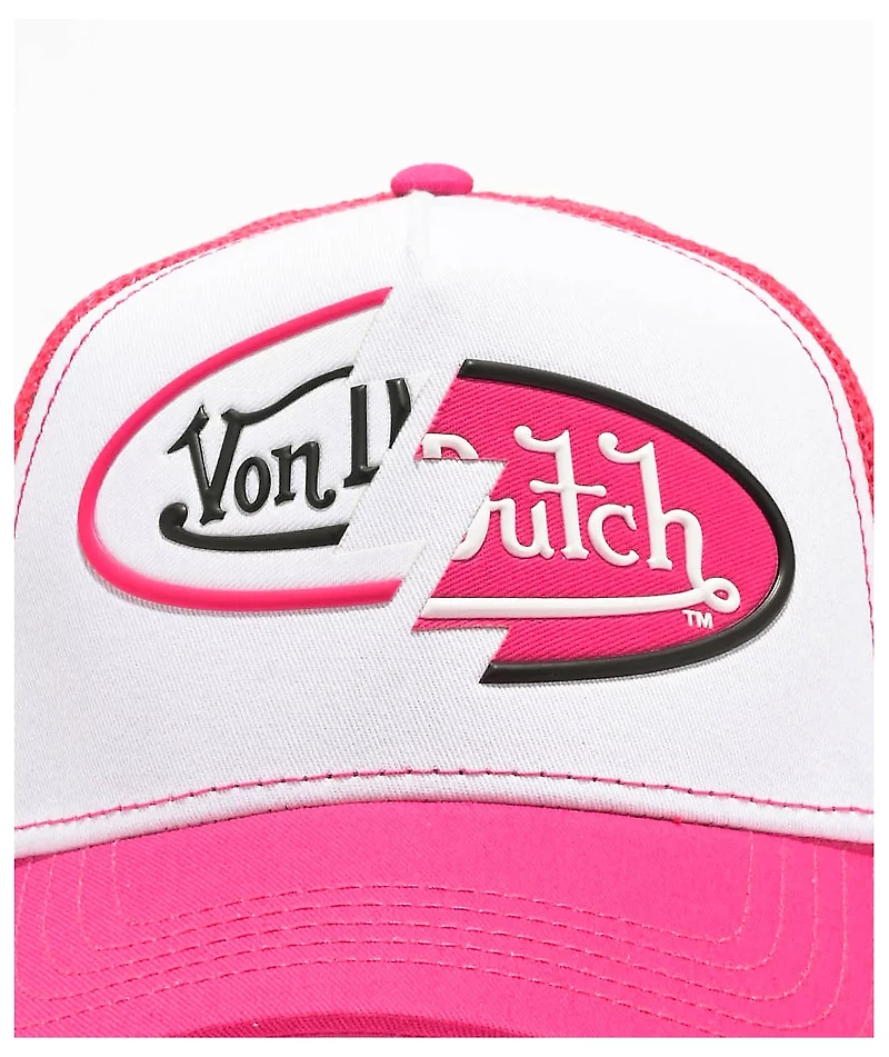 Von Dutch Hot Pink & White Trucker Hat