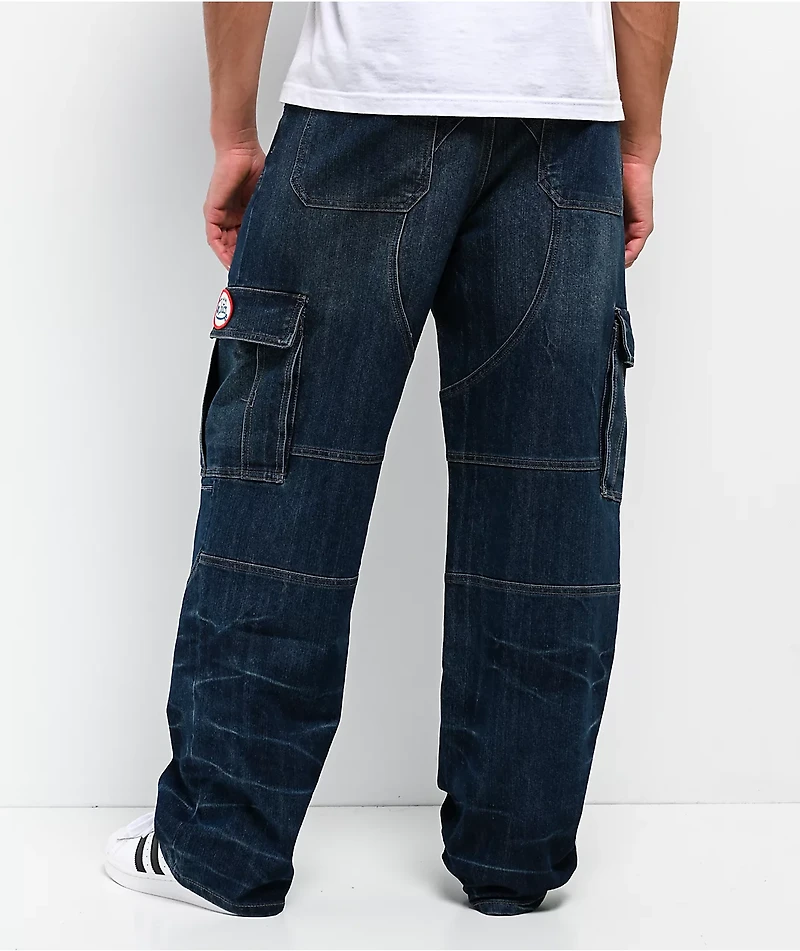 Von Dutch Hunter Blue Wash Cargo Jeans
