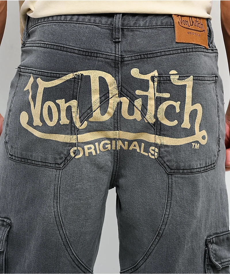 Von Dutch Hunter Grey Wash Cargo Jeans