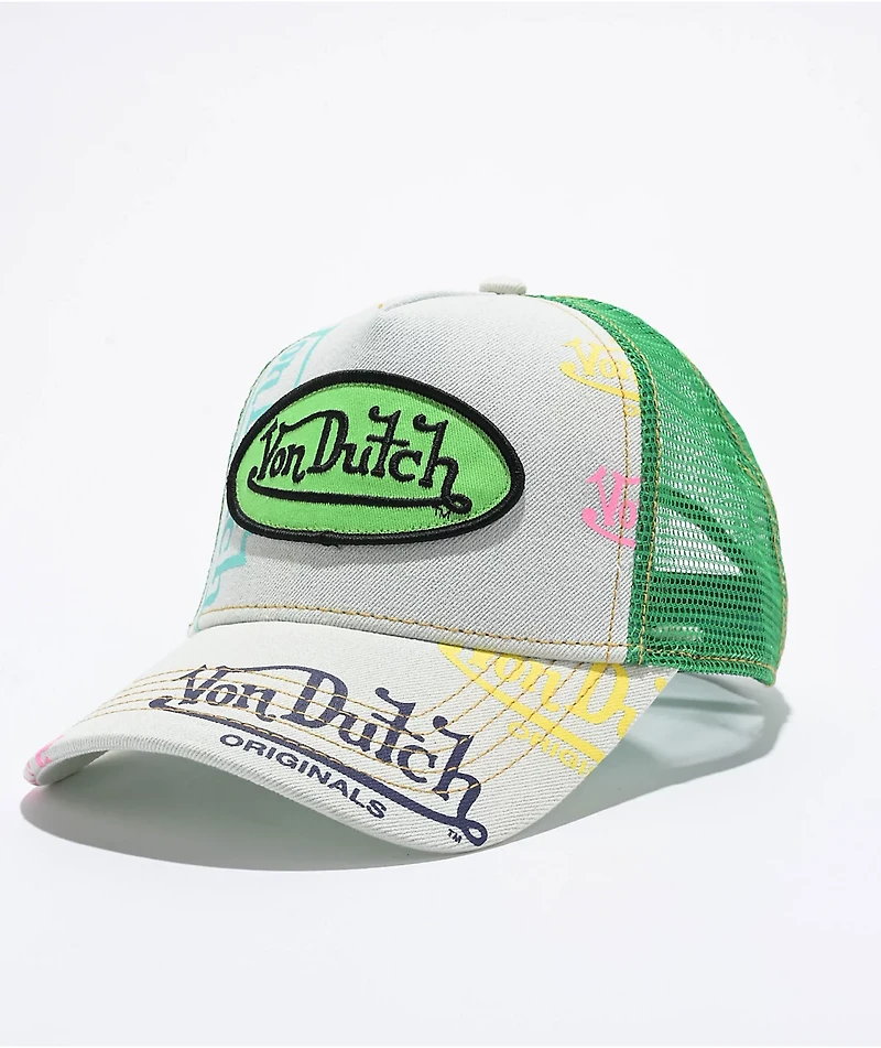 Von Dutch Light Denim & Apple Trucker Hat
