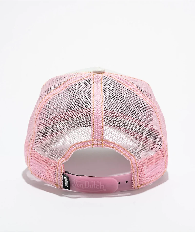Von Dutch Light Denim & Pink Trucker Hat