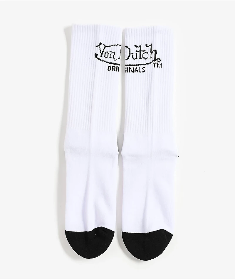 Von Dutch Logo White Crew Socks