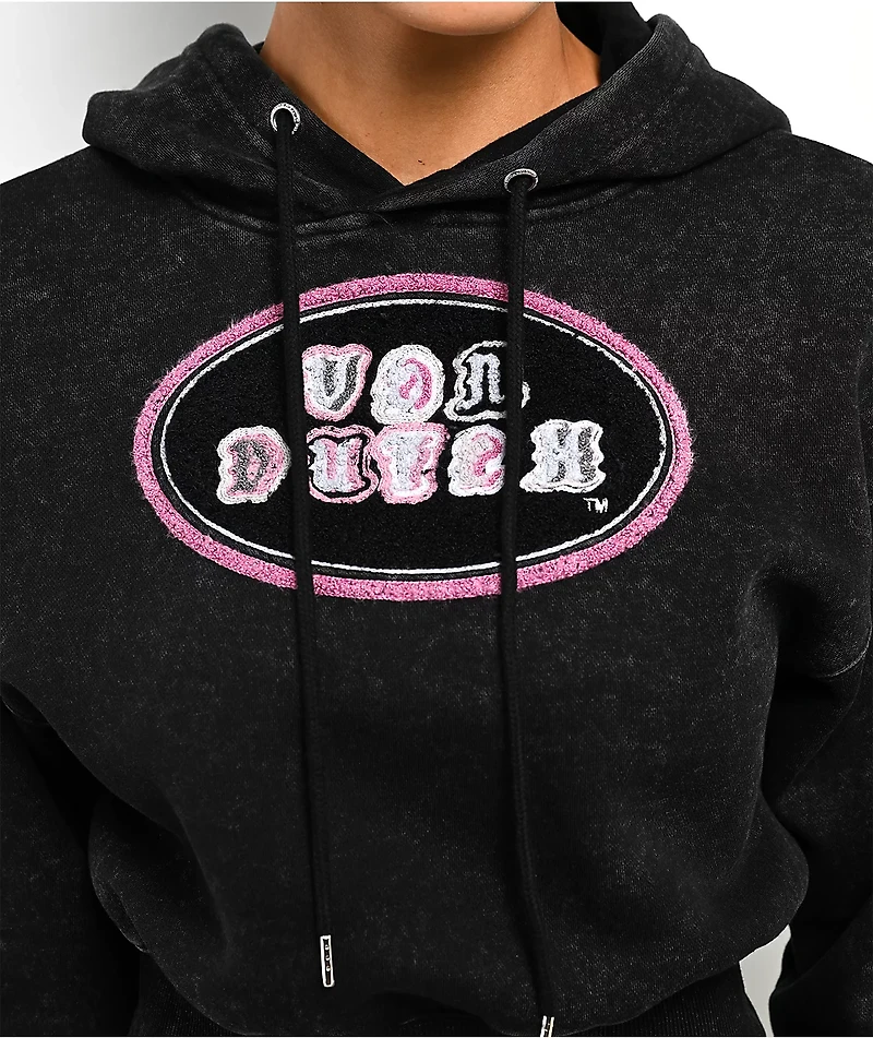 Von Dutch Mineral Black Crop Hoodie