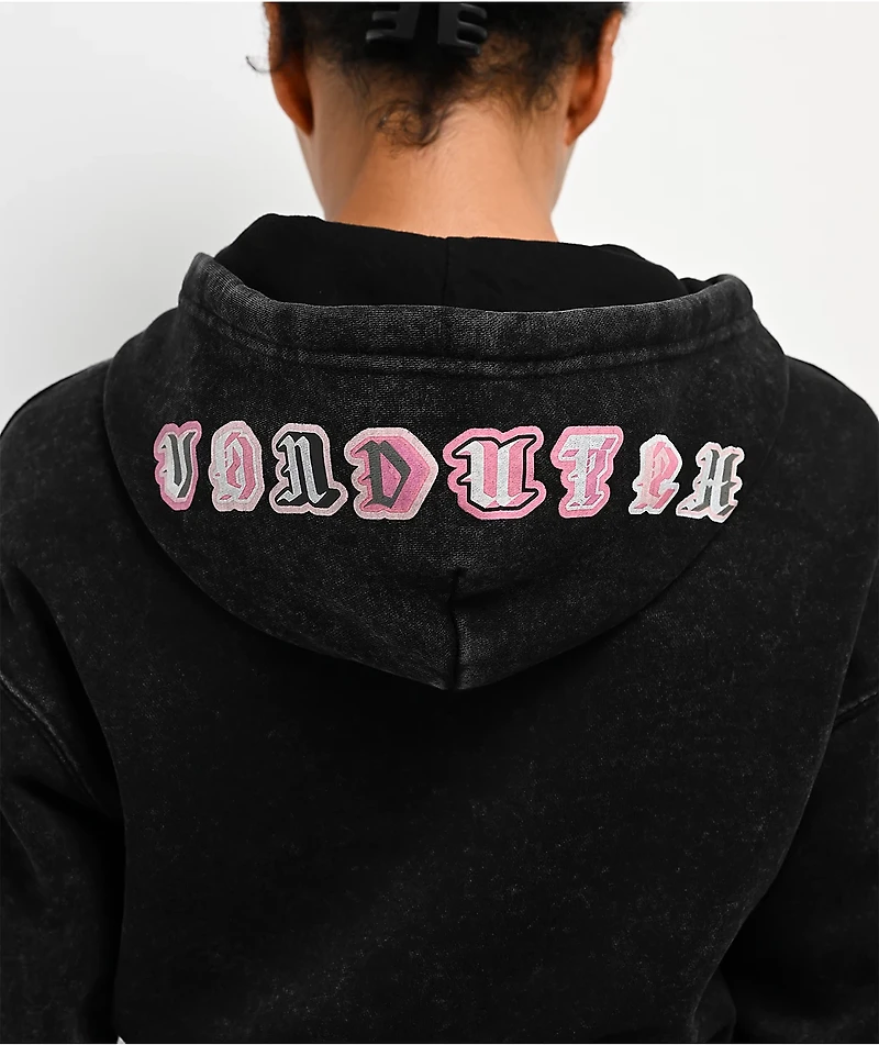 Von Dutch Mineral Black Crop Hoodie