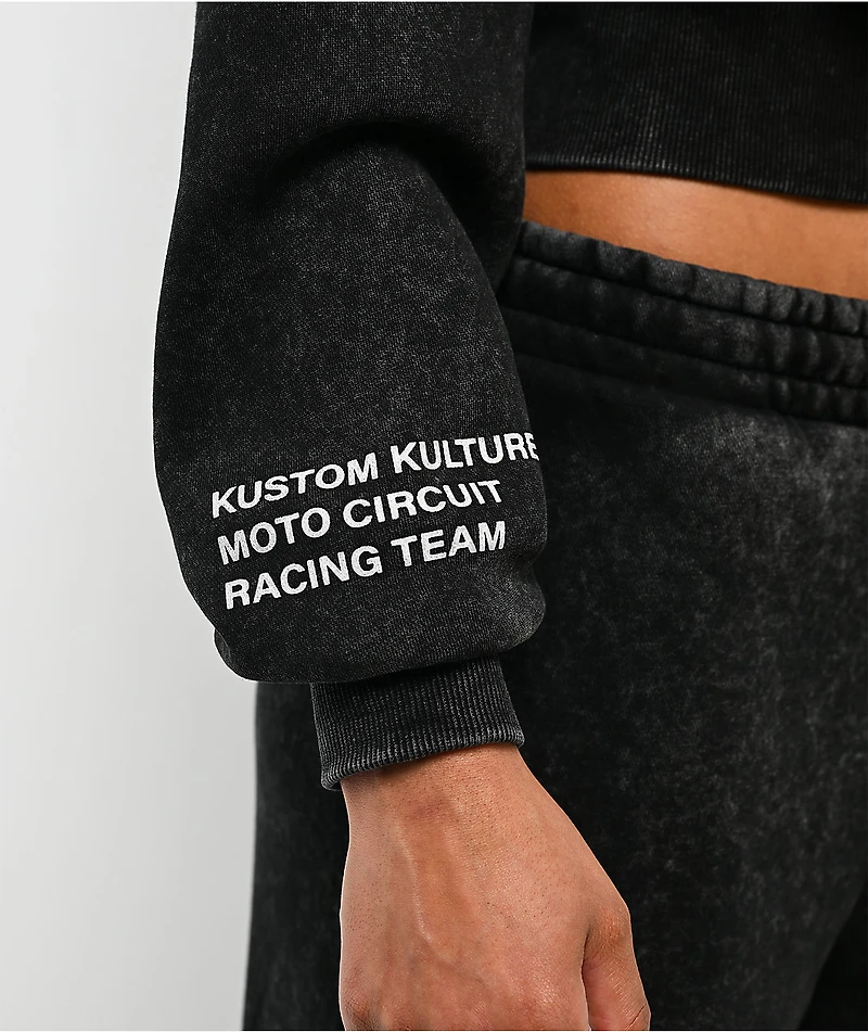 Von Dutch Mineral Black Crop Hoodie