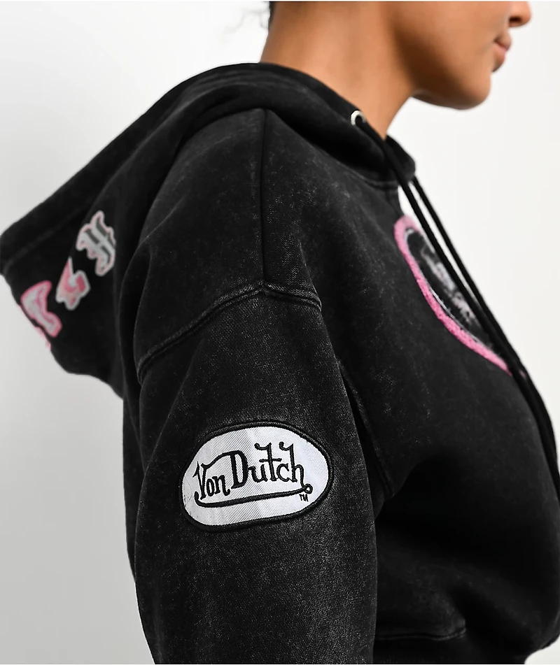 Von Dutch Mineral Black Crop Hoodie