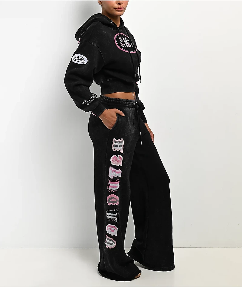 Von Dutch Mineral Black Crop Hoodie