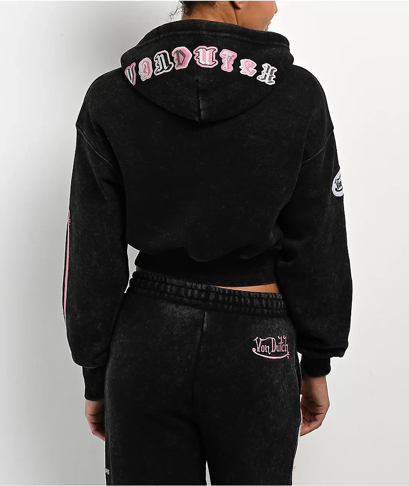 Von Dutch Mineral Black Crop Hoodie