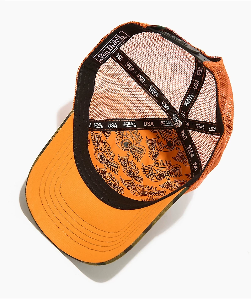 Von Dutch Multi Camo & Orange Trucker Hat