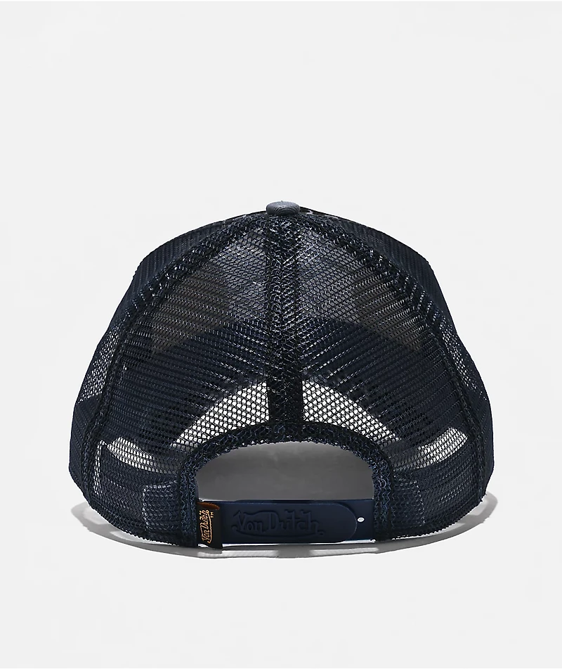 Von Dutch Navy Cheetah Flocked Trucker Hat