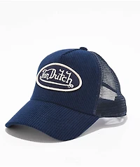 Von Dutch Navy Corduroy Trucker Hat