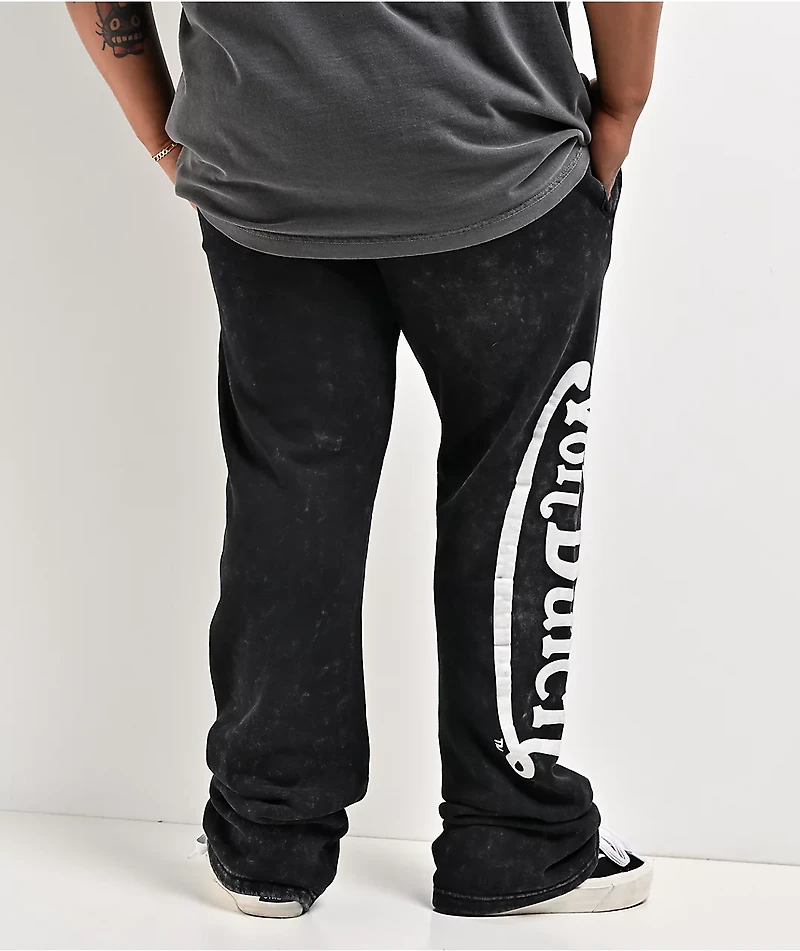 Von Dutch Originals Black Wash Flare Sweatpants