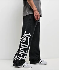 Von Dutch Originals Black Wash Flare Sweatpants