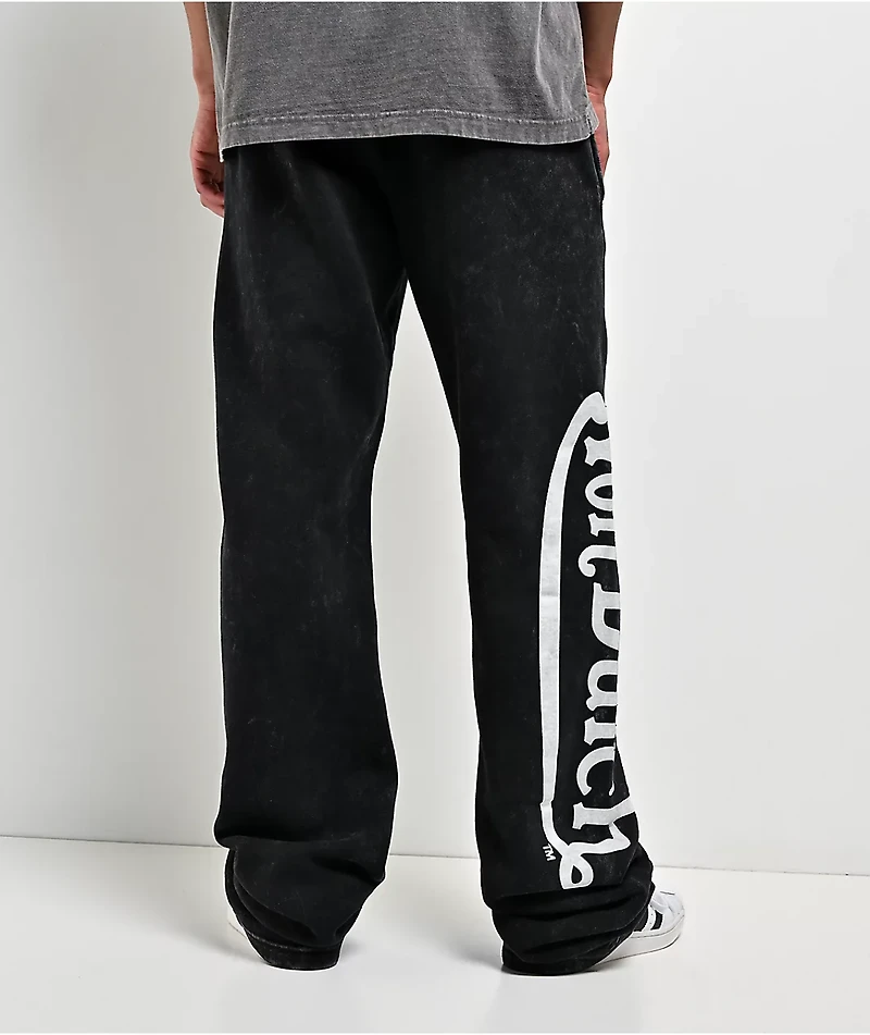 Von Dutch Originals Black Wash Flare Sweatpants
