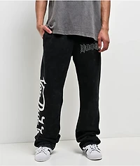 Von Dutch Originals Black Wash Flare Sweatpants
