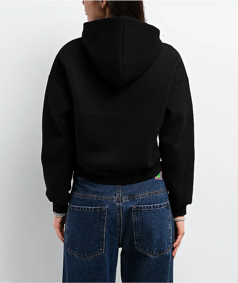 Von Dutch Patch Art Black Crop Hoodie