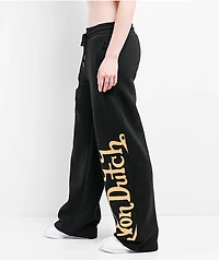 Von Dutch Patch Black Wide Leg Sweatpants