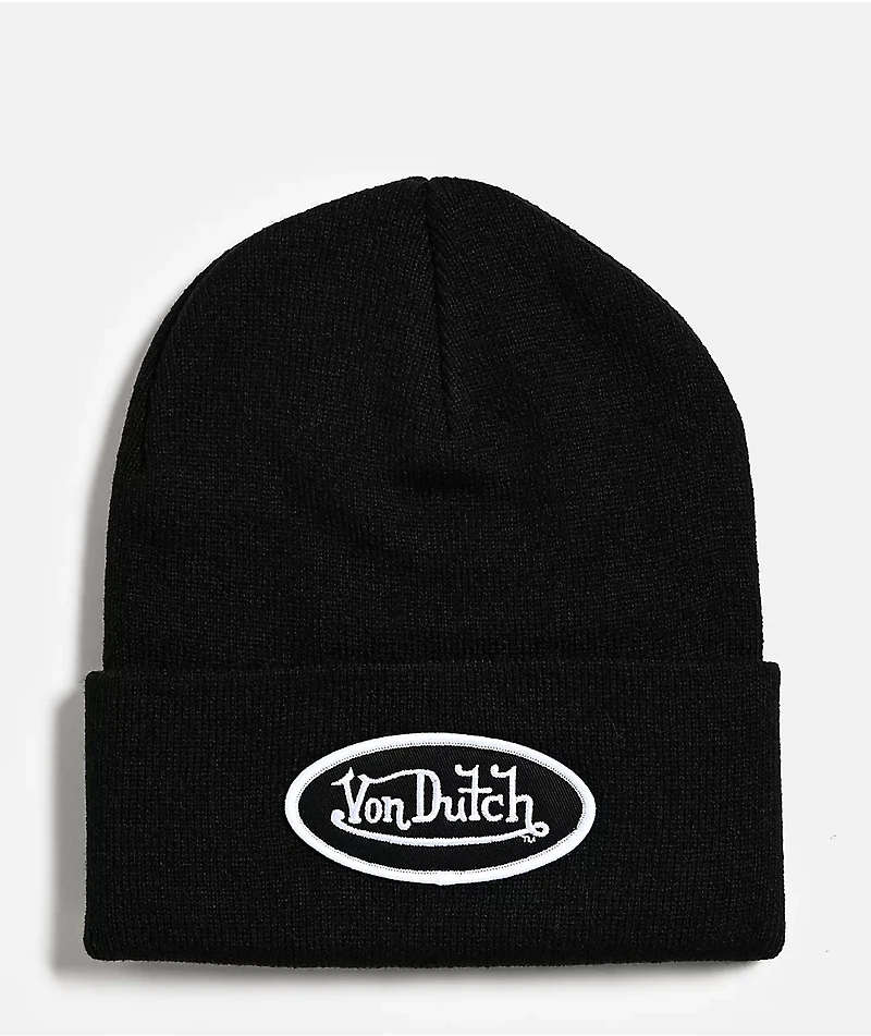 Von Dutch Patcher Black Beanie