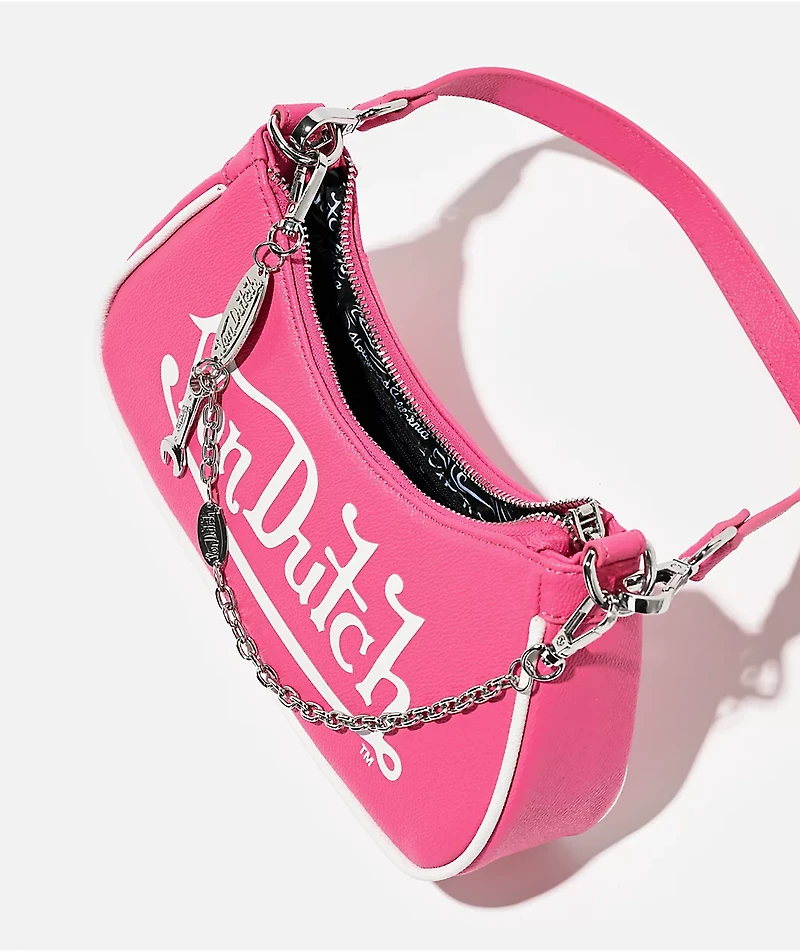Von Dutch Pink & White Shoulder Bag